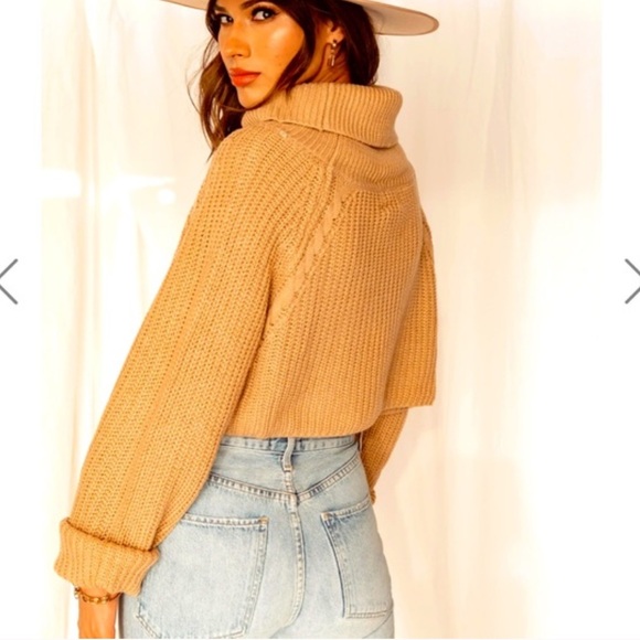 12th Tribe Sweaters - 12th Tribe Cropped Turtleneck Sweater